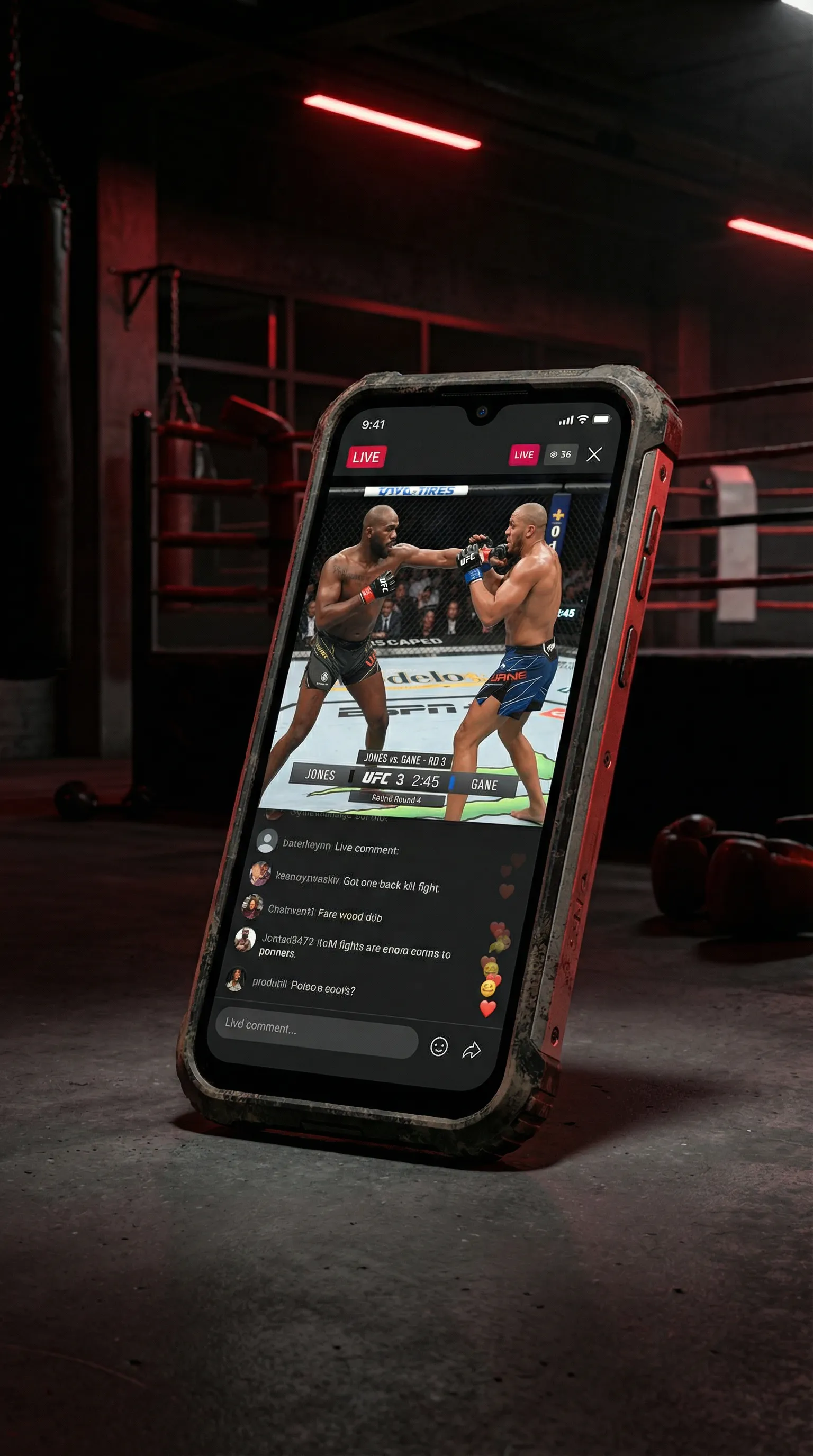 必撸大赛 移动端APP格斗直播界面